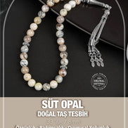 Süt Opal Doğal Taş Tesbih 33lük - 8mm