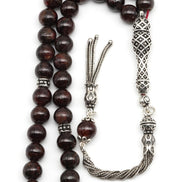 Garnet (Lal) Doğal Taş Tesbih 925 Ayar Gümüş – 8 mm Küre Kesim | 33’lü