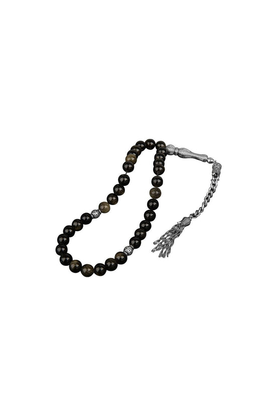 Golden Obsidyen Doğal Taş Tesbih 33lük - 8mm
