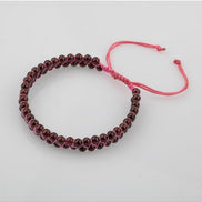 Bordo Granat Lal 4mm Çift Sıra Doğal Taş Bileklik
