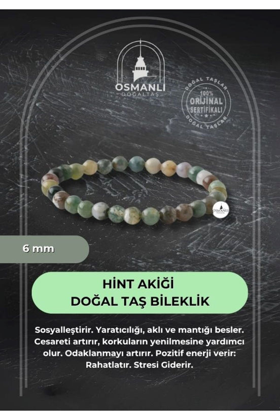 Hint Akiği 6mm Doğal Taş Bileklik