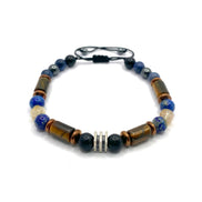 Erkek Başarı Kariyer Cesaret Bilekliği Shungite (Şungit) - Sodalit - Hematit - Lapis - Dumortierit - Kaplan Gözü - Sitrin