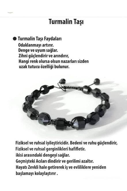 Sertifikalı Turmalin Doğal Taş Bileklik