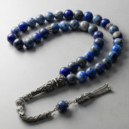 Lapis Lazuli Doğal Taş Tesbih – 925 Ayar Gümüş – 8 mm Küre Kesim