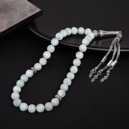 Mavi Larimar Doğal Taş Tesbih 33lük - 8mm