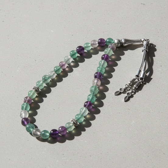 Yeşil Florit Doğal Taş Tesbih – 33’lük / 8 mm