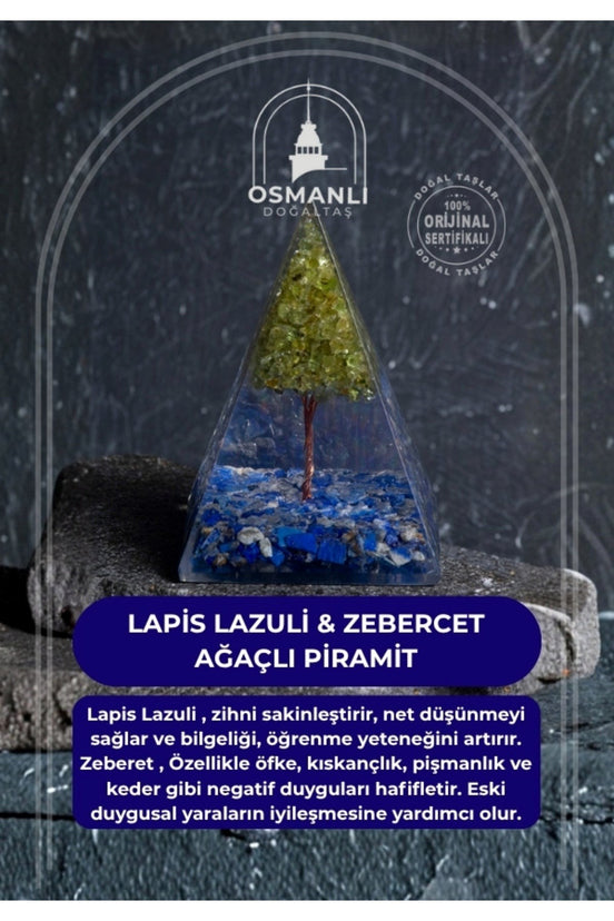 Lapis Lazuli & Zebercet Ağaçlı Piramit