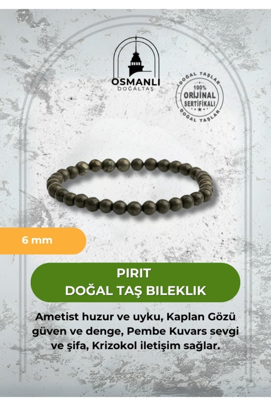 Pirit 6mm Doğal Taş Bileklik