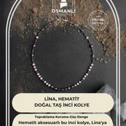 Lina, Hematit Aksesuarlı İnci Kolye