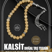 Kalsit Doğal Taş Tesbih 33lük - 8mm