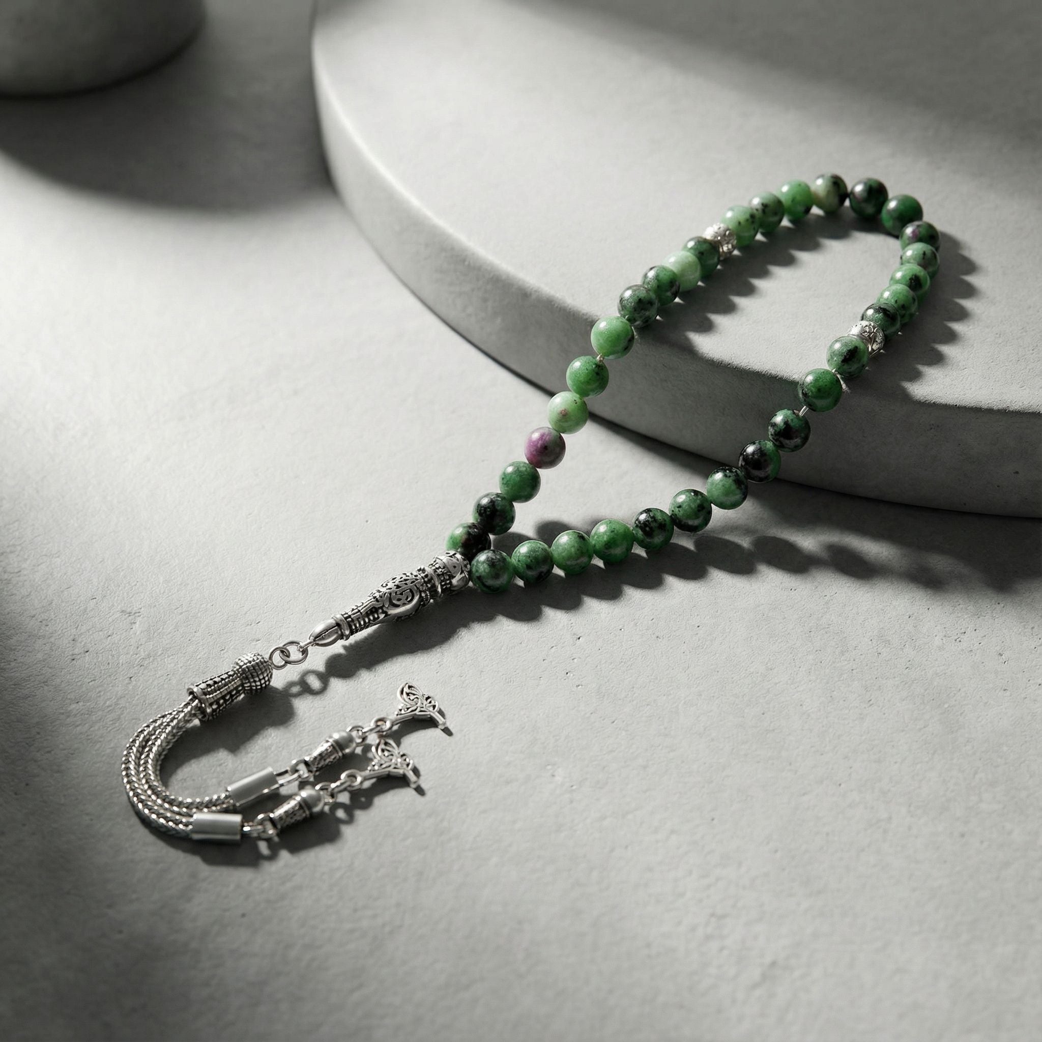 Anyolit (Ruby Zoisite) Doğal Taş Tesbih – 33’lük / 6 mm