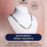 Aslan Burcu Doğal Taş Kolye