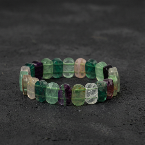 Florit Doğal Taş Geniş Kesim Bileklik (Rolex Stil)