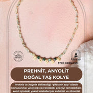 Sertifikalı Prehnit, Anyolit Doğal Taş Kolye (SK:249)