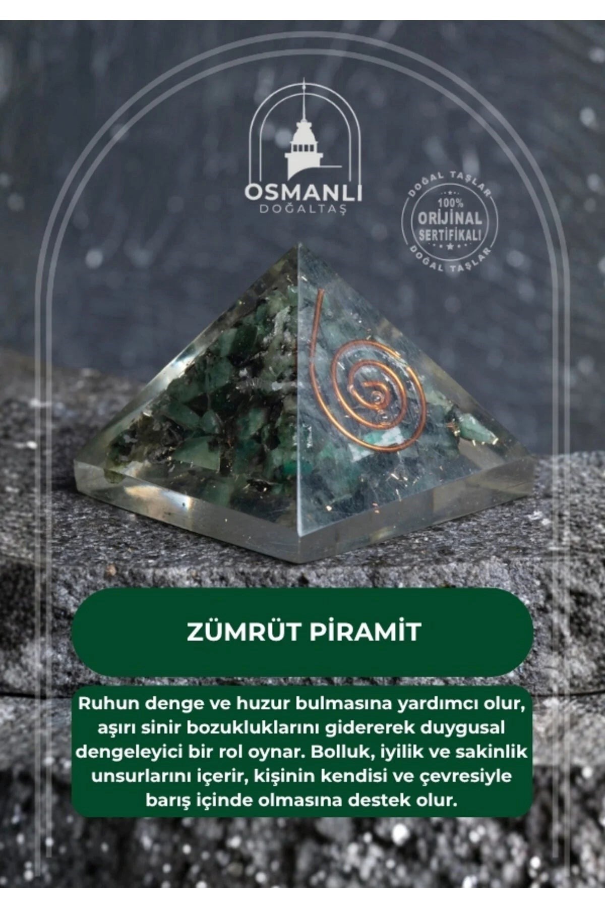 Seritifikalı Zümrüt Piramit