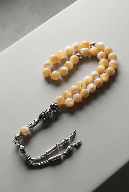 Sedef Doğal Taş Tesbih – 8 mm Küre Kesim