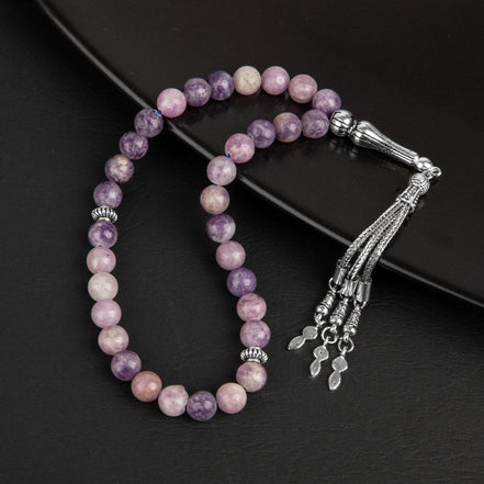 Lepidolit Doğal Taş Tesbih – 33’lük / 8 mm