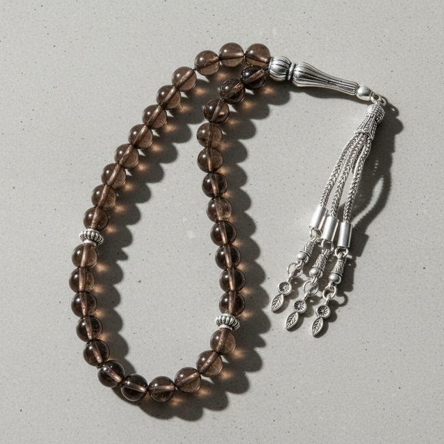 Dumanlı Kuvars Doğal Taş Tesbih – 33’lük / 8 mm