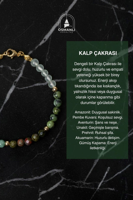 Kalp Çakrası Doğal Taş Bileklik