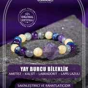 Yay Burcu Bileklik Ametist, Kalsit, Labradorit, Lapis Lazuli