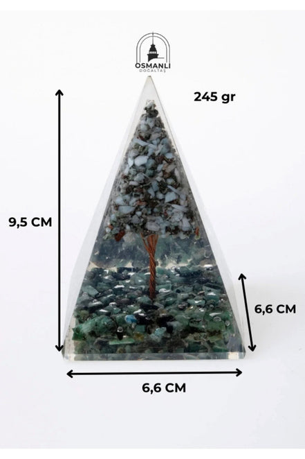 Larimar & Zümrüt Ağaçlı Piramit