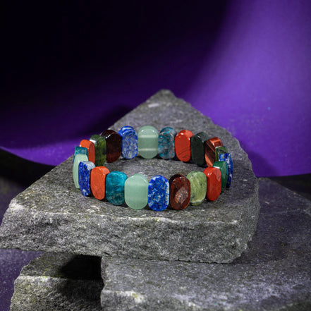 Boğa Burcu Doğal Taş Bileklik – Buz Mavisi Apatit, Dragon Jasper, Jasper, Lapis Lazuli, Aventurin & Yeşim