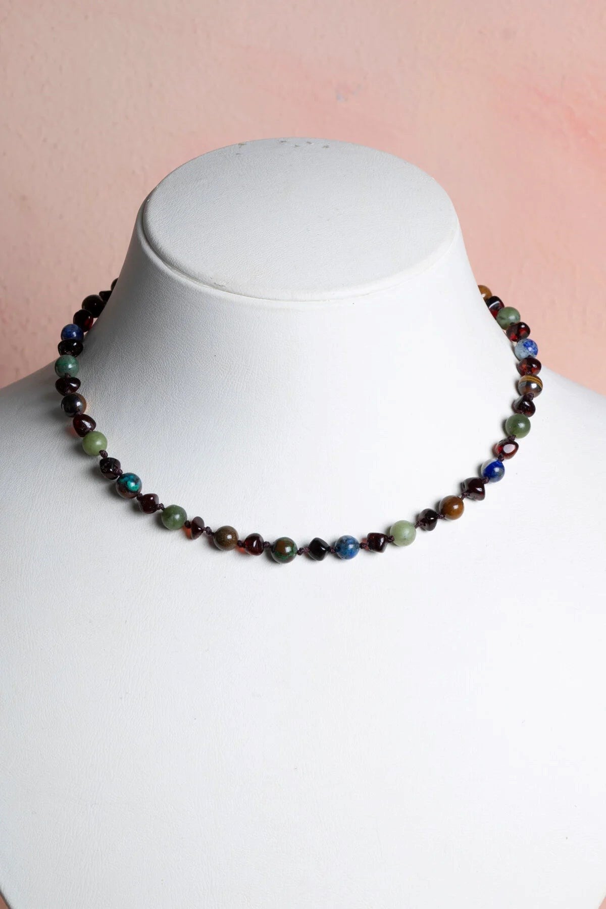 Doğal Taş Bebek Kolye-yeşim,lapis,kehribar,kaplan Gözü,krizokol M106