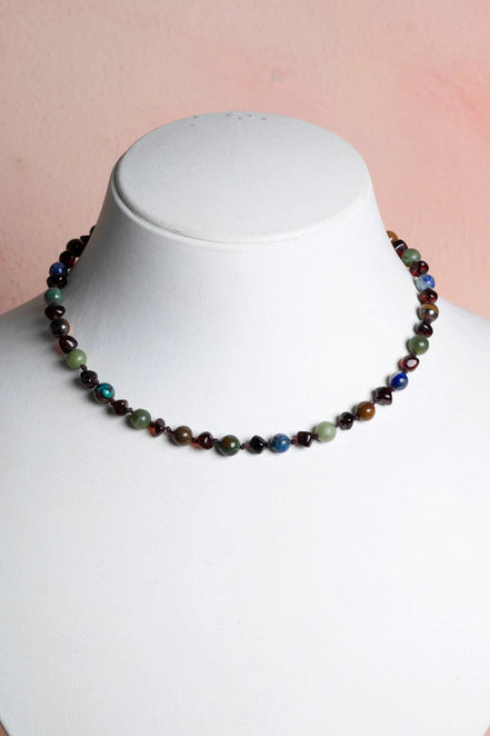 Doğal Taş Bebek Kolye-yeşim,lapis,kehribar,kaplan Gözü,krizokol M106
