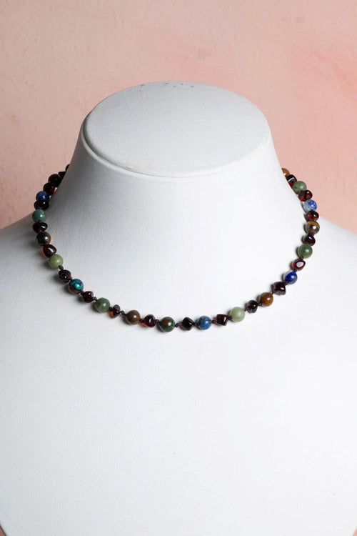 Doğal Taş Bebek Kolye-yeşim,lapis,kehribar,kaplan Gözü,krizokol M106