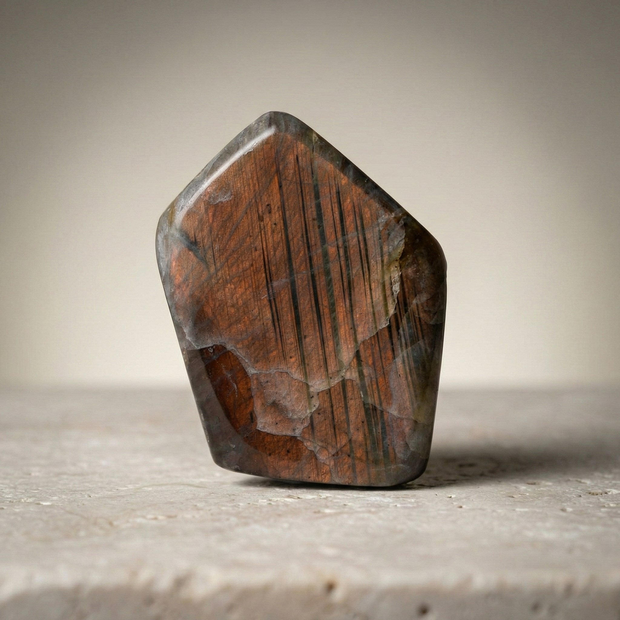 Labradorit Doğal Taş Parça – 314,4 gr | 6,5 × 8 cm