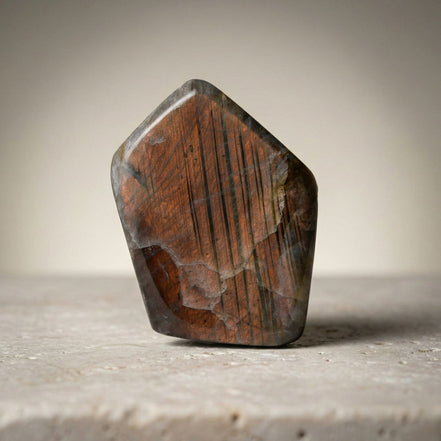 Labradorit Doğal Taş Parça – 314,4 gr | 6,5 × 8 cm