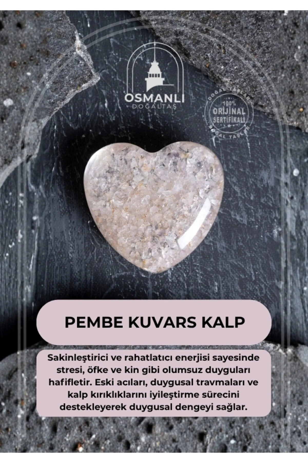 Pembe Kuvars Kalp