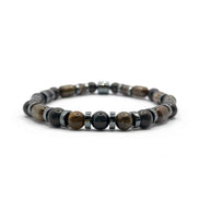 Sertifikalı Hakiki Orijinal (Şungit) Shungite - Bronzit - Obsidyen - Rodonit - Hematit 6mm Misinalı Doğal Taş Bileklik