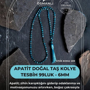 Apatit Doğal Taş Kolye Tesbih 99luk - 6mm (SK:209)