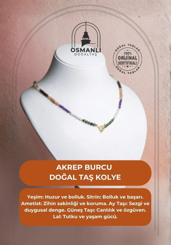 Akrep Burcu Doğal Taş Kolye