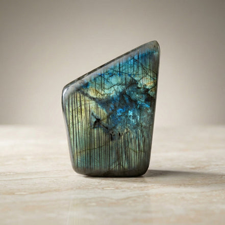 Labradorit Doğal Taş Parça – 331,4 gr | 6 × 8,7 cm
