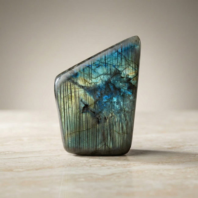 Labradorit Doğal Taş Parça – 331,4 gr | 6 × 8,7 cm