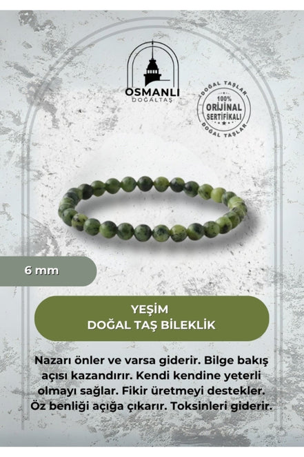 Yeşim 6mm Doğal Taş Bileklik