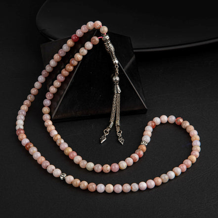 Opal Pembe Doğal Taş Tesbih 99’luk – 6mm El İşçiliği