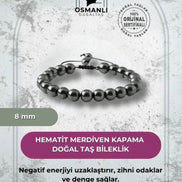 Hematit 8mm Merdiven Kapama Doğal Taş Bileklik
