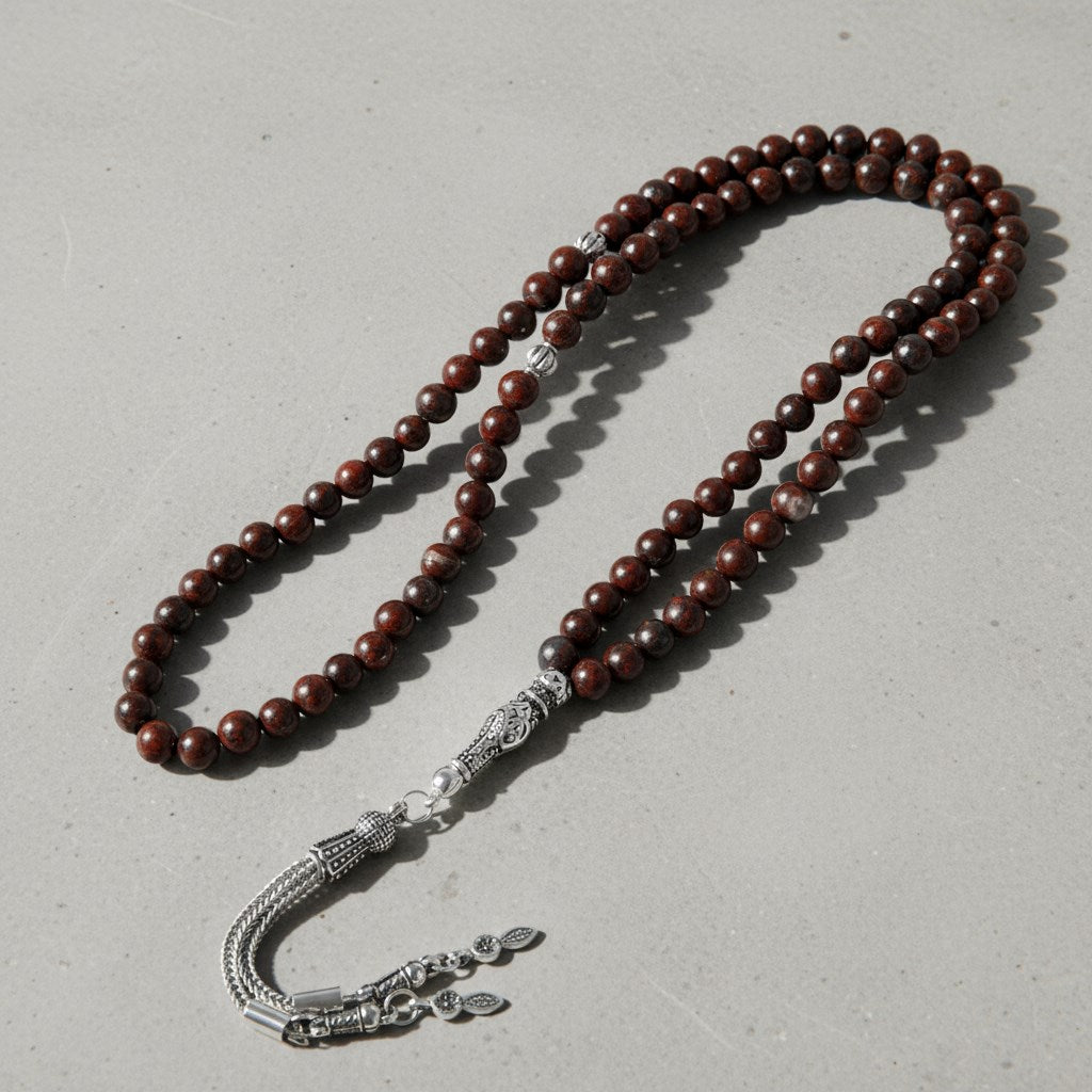 Dragon Jasper Doğal Taş Tesbih – 99’luk / 6 mm