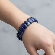 Lapis Lazuli Doğal Taş Geniş Kesim Bileklik