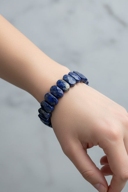 Lapis Lazuli Doğal Taş Geniş Kesim Bileklik