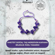 Ametist Doğal Taş Merdiven Kapama İpli Her Bileğe Uygun Bileklik