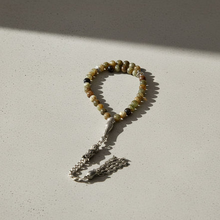 Tsavorit – Lal (Granat) Doğal Taş Tesbih – 33’lük / 6 mm