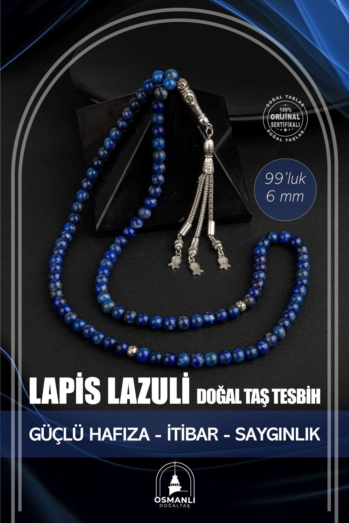 Lapis Lazuli Doğal Taş Tesbih 99luk - 6mm