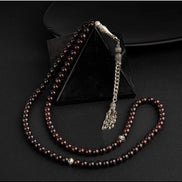 Bordo Granat Lal Doğal Taş Tesbih 99luk - 6mm