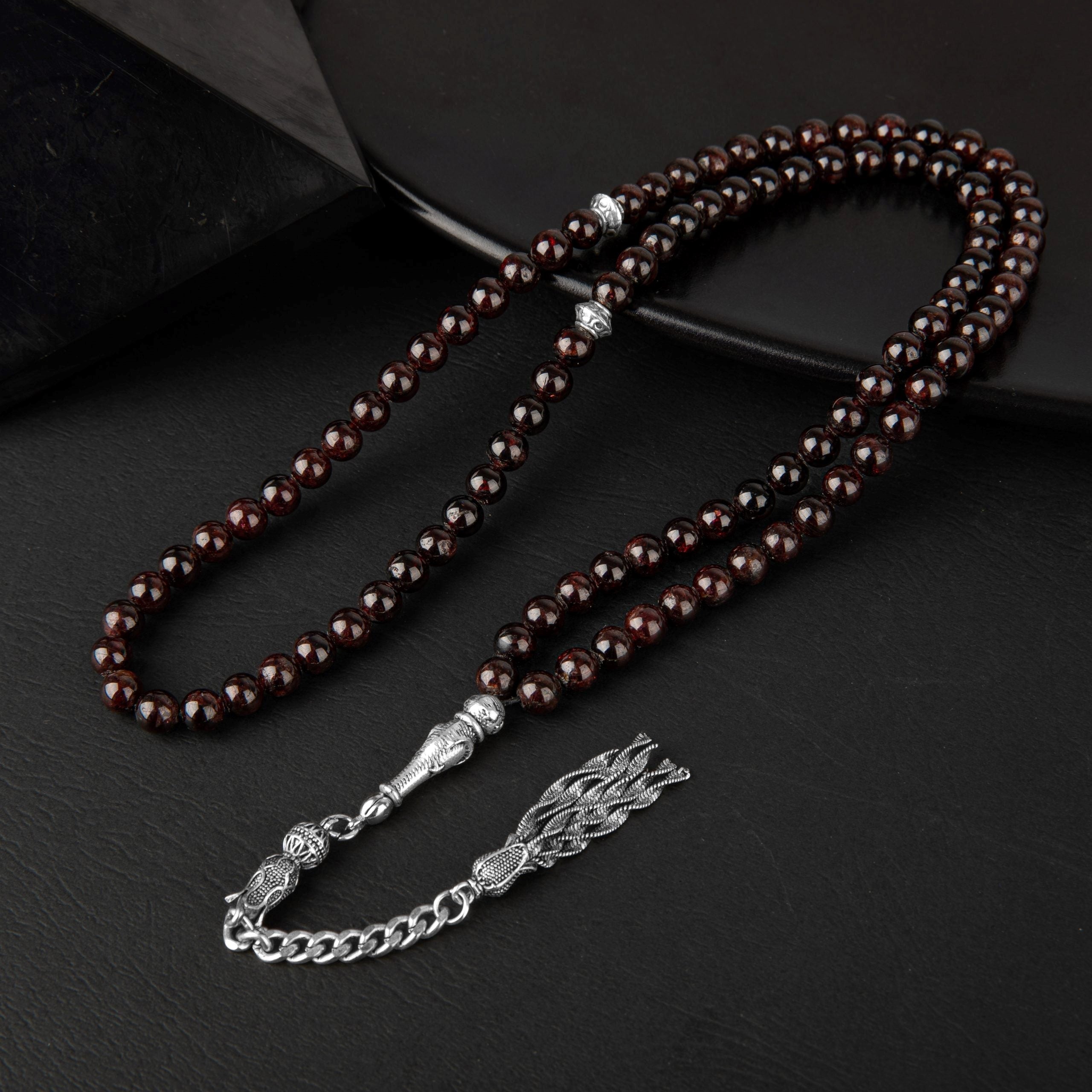 Bordo Granat (Lal) Doğal Taş Tesbih 99’luk – 6mm El İşçiliği