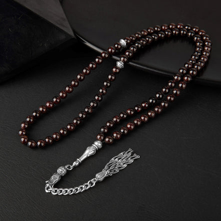 Bordo Granat (Lal) Doğal Taş Tesbih 99’luk – 6mm El İşçiliği