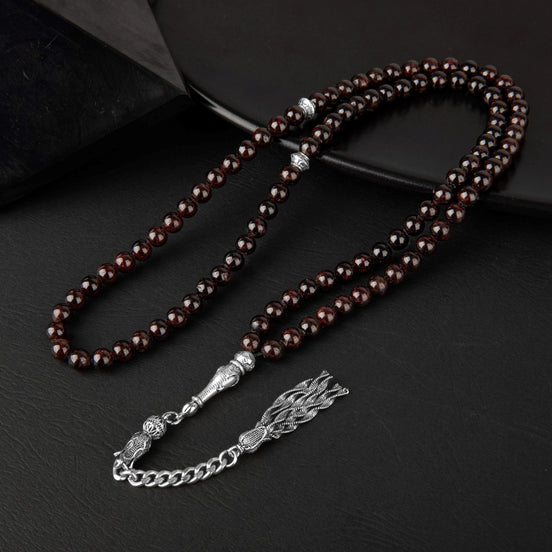 Bordo Granat (Lal) Doğal Taş Tesbih 99’luk – 6mm El İşçiliği